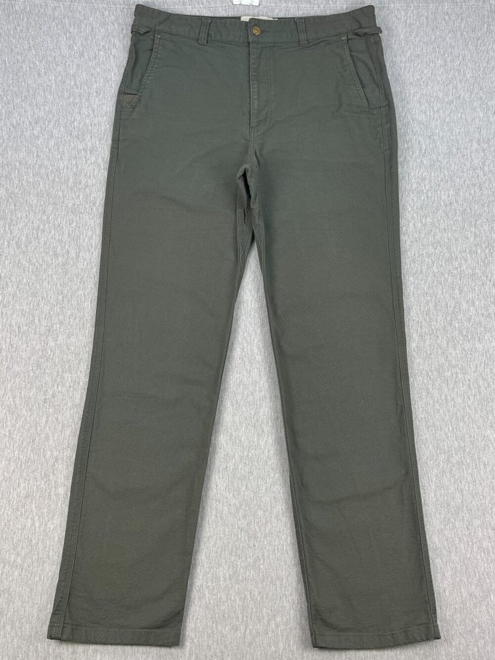 Duck Camp Brush Pants Mens 36T (36x33) Sage Green Stretch Canvas Hunting Work